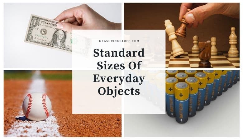 standard sizes of everyday objects