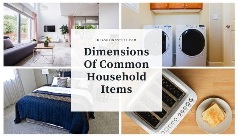 Dimensions Of Common Household Items