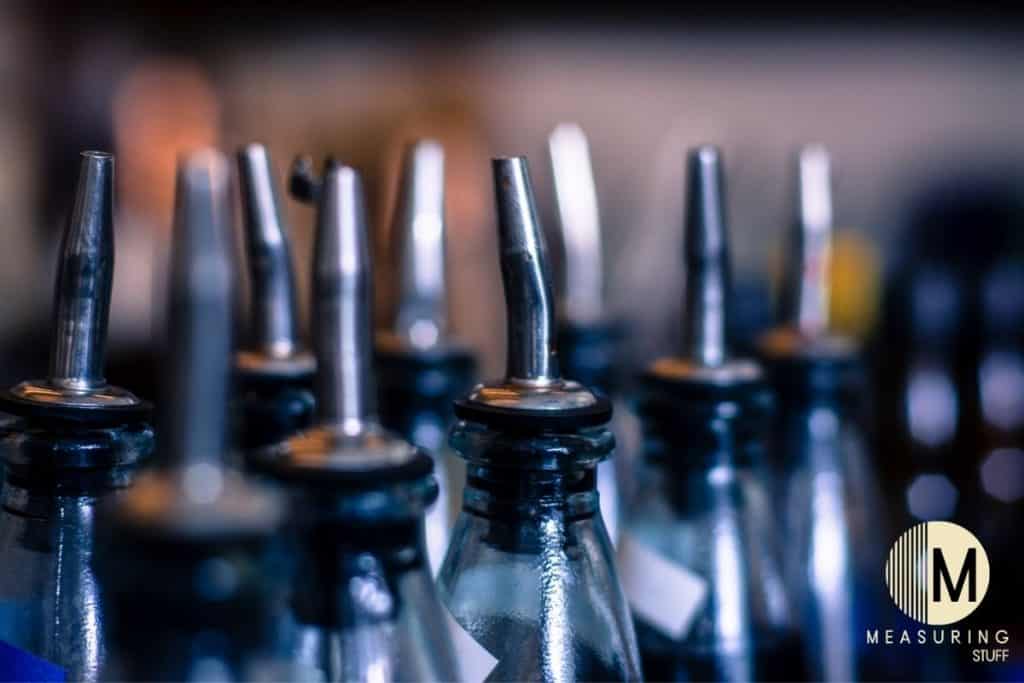 bottles with jiggers