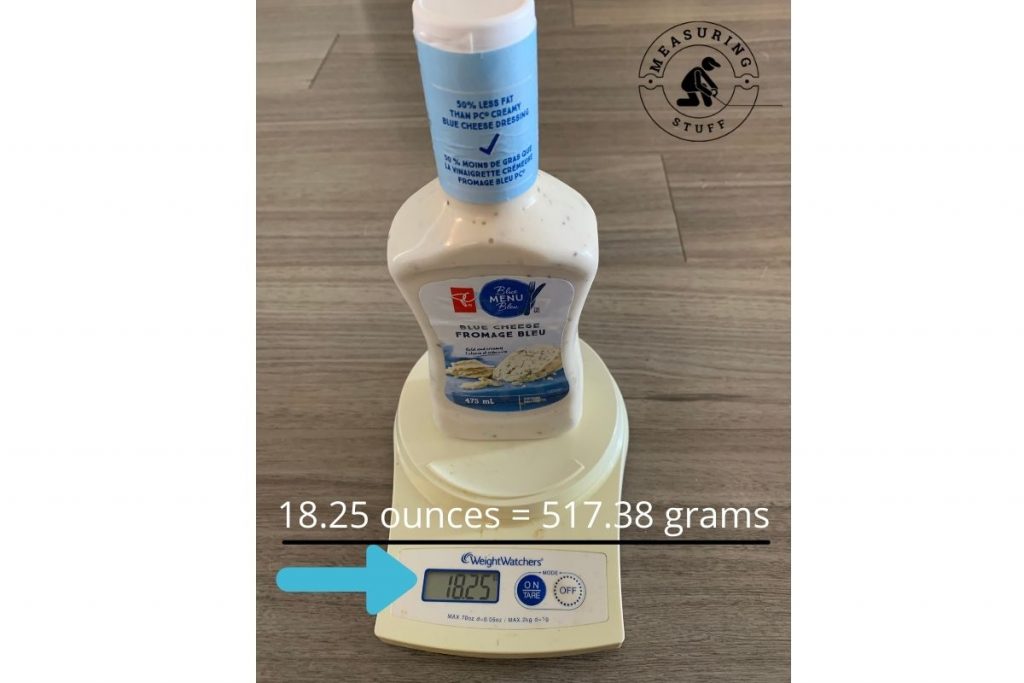 salad dressing that weighs 500 grams