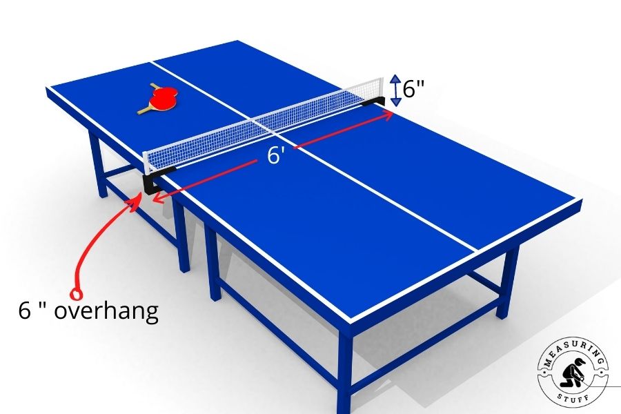 ping pong table net dimensions