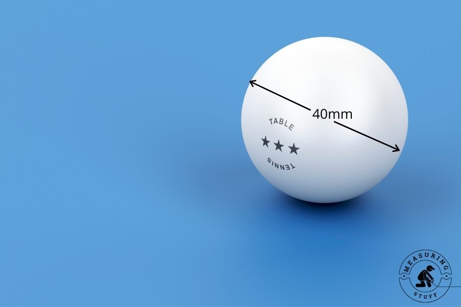 ping pong ball dimensions