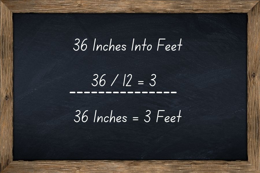 convert 36 inches into feet