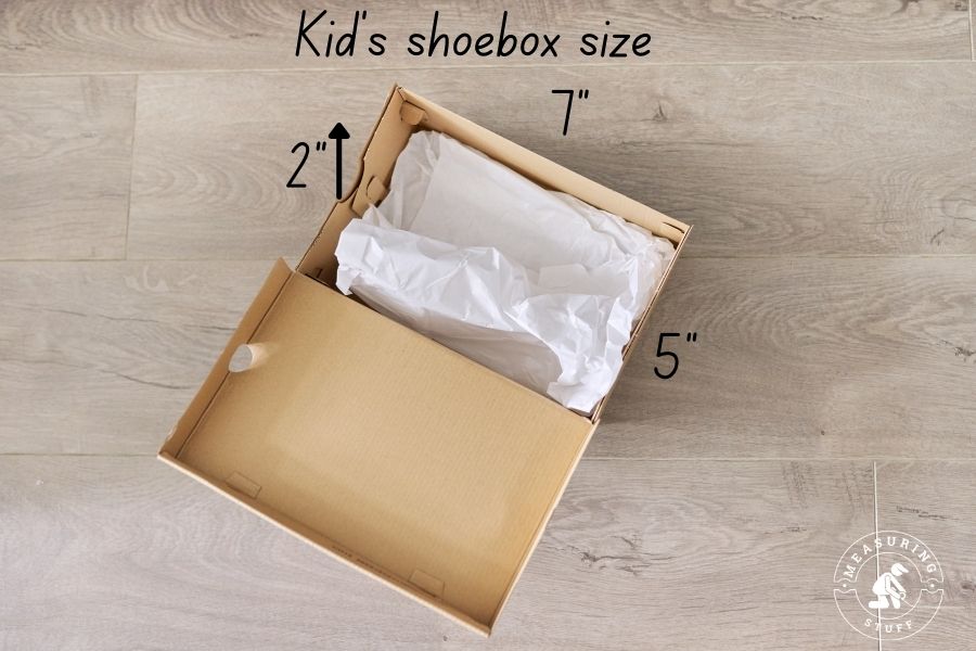 kid's shoebox size