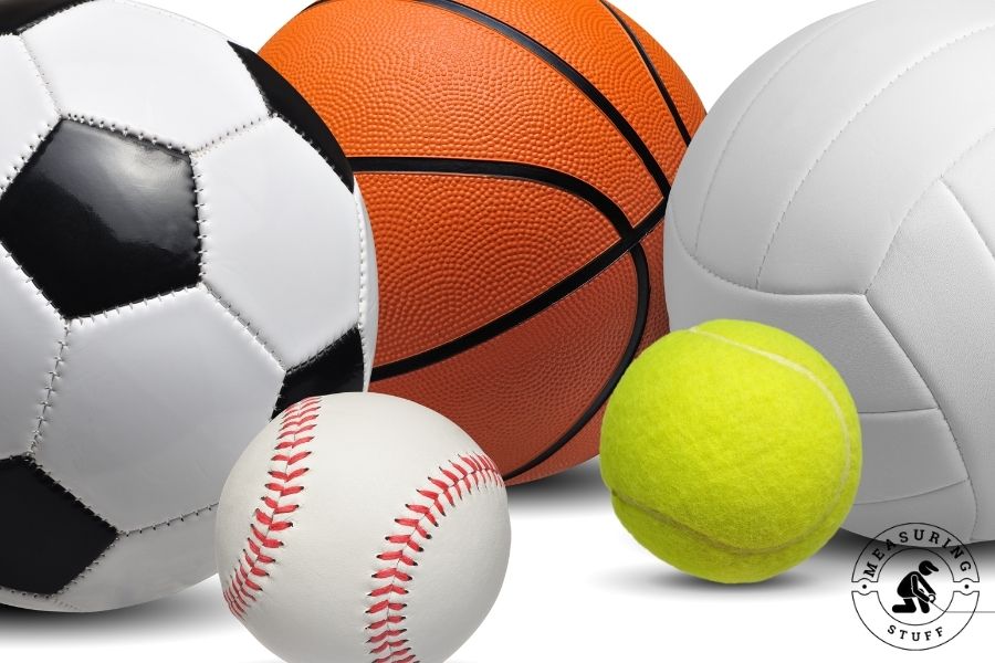 size of sports balls