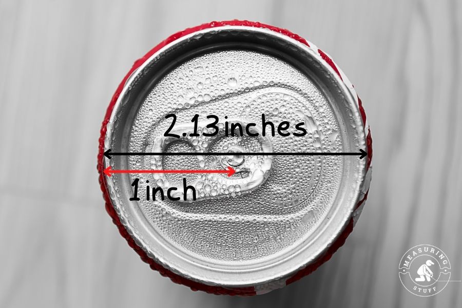 1 inch compared to a soda can