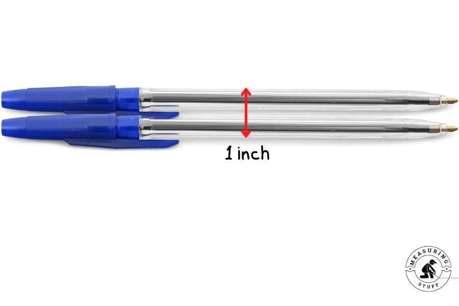 1 inch compared to a pen