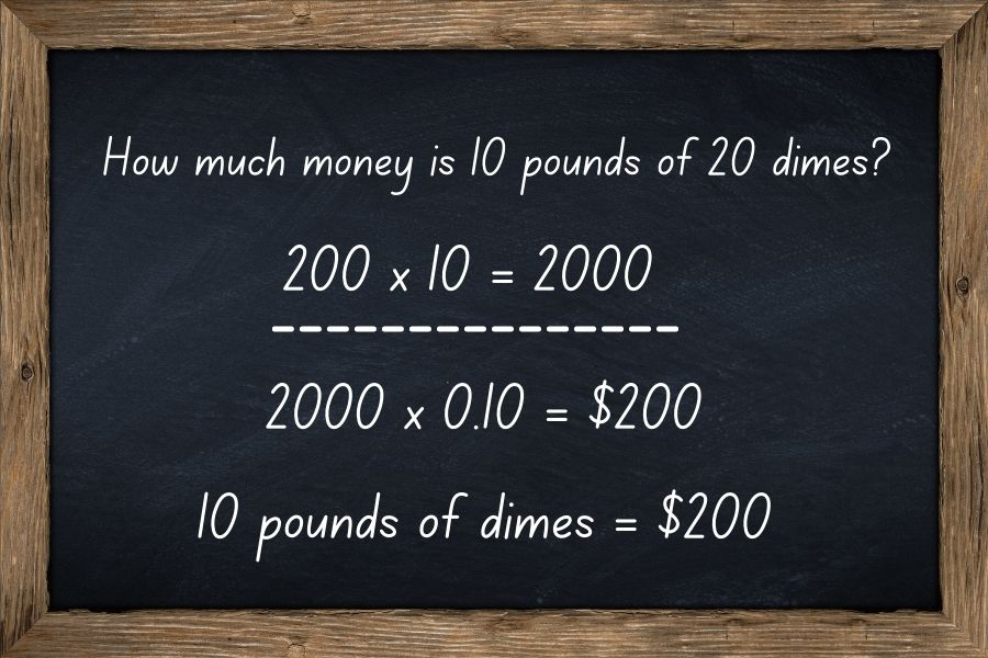 How Much Money Is 10 Pounds Of Dimes?