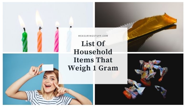 List Of Household Items That Weigh 1 Gram