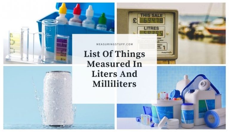 List Of Things Measured In Liters And Milliliters