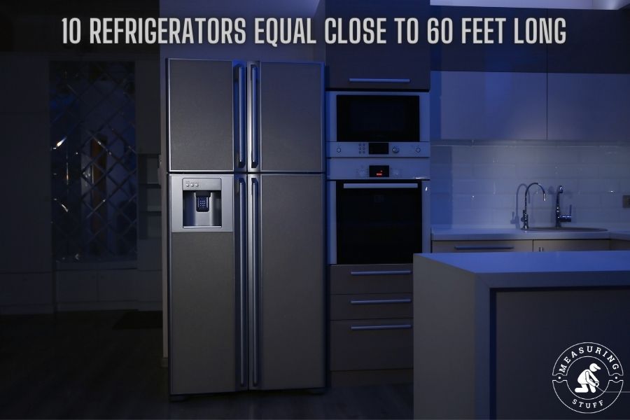 10 refrigerators are 60 feet long