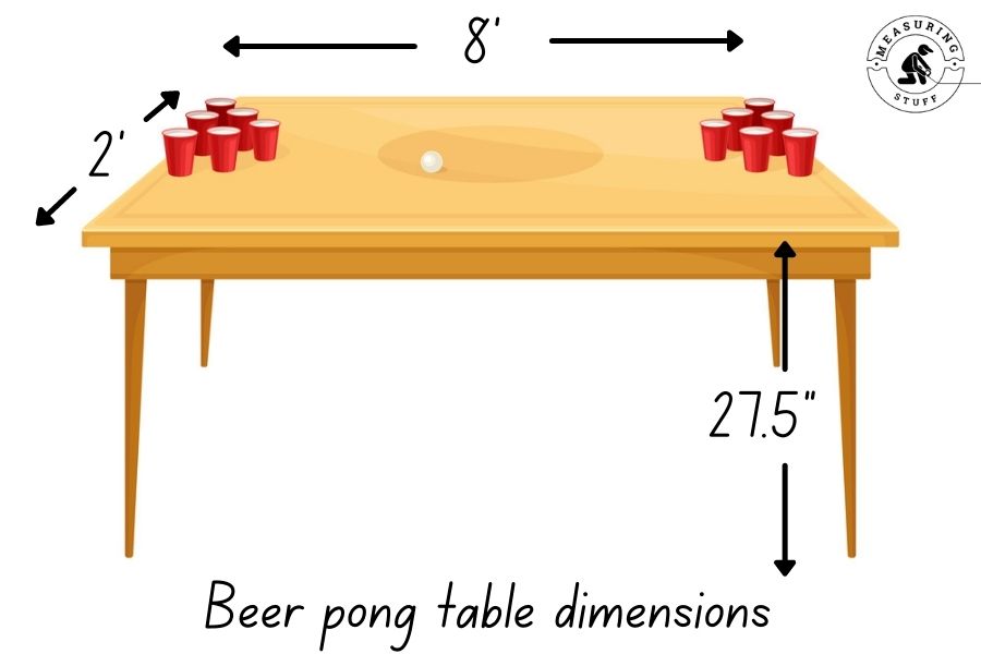 beer pong table dimensions