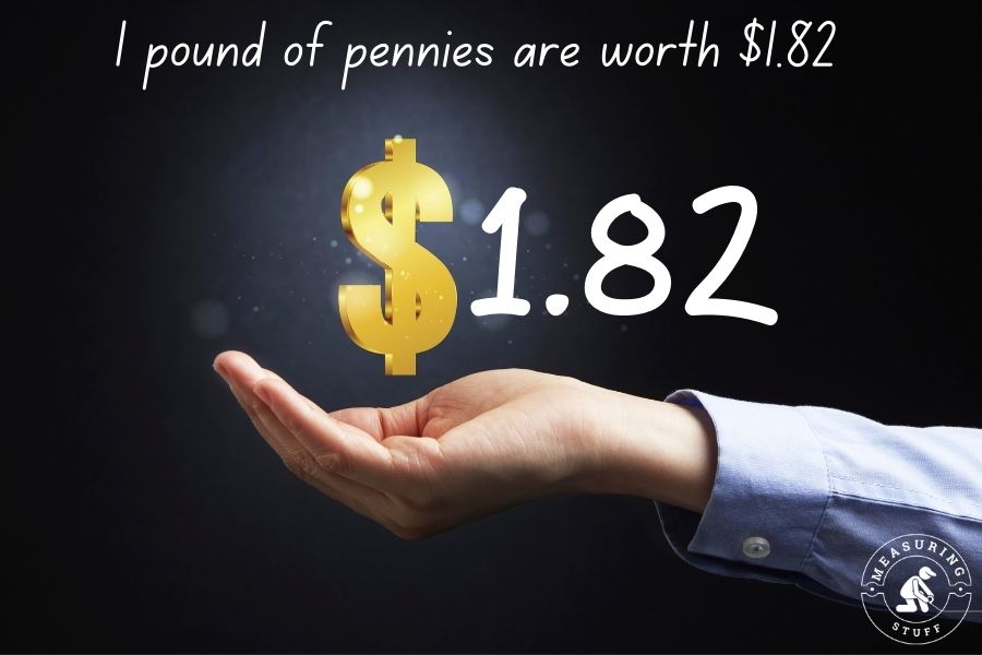 man holding out dollar symbol of 1.82