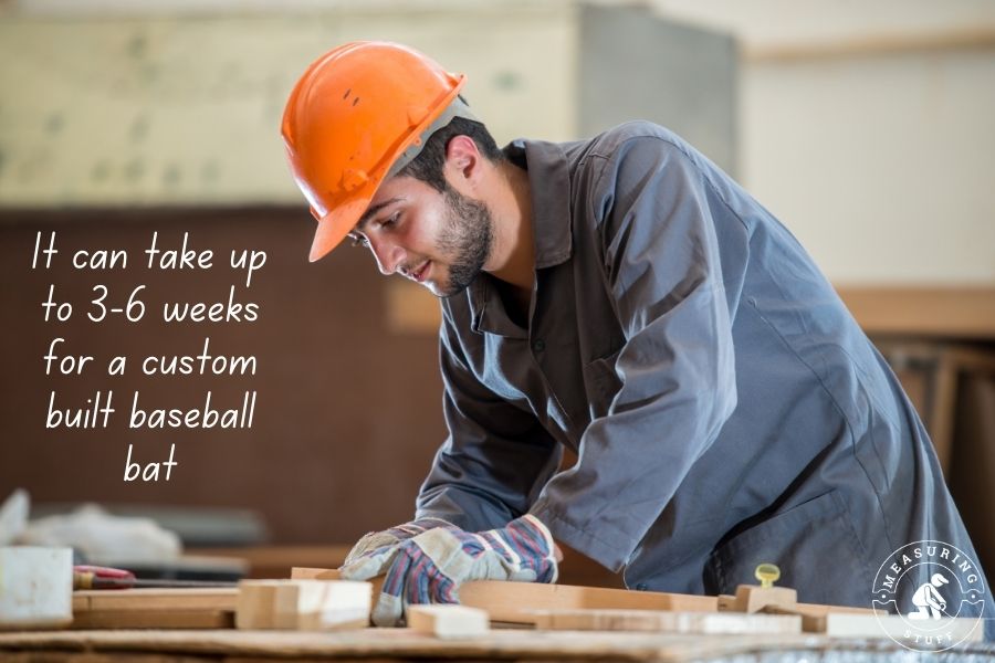 Factory worker cutting wood