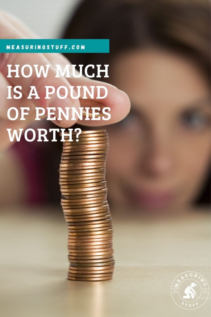 woman making a stack of pennies 