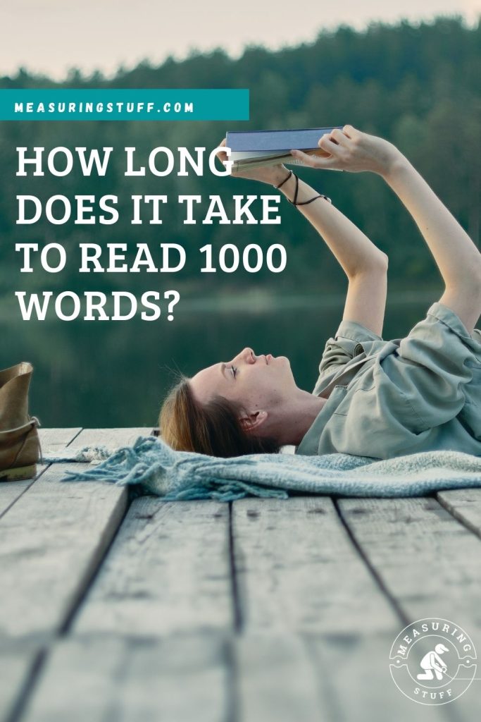 woman laying on boat dock holding a book in the air - Pinterest pin image