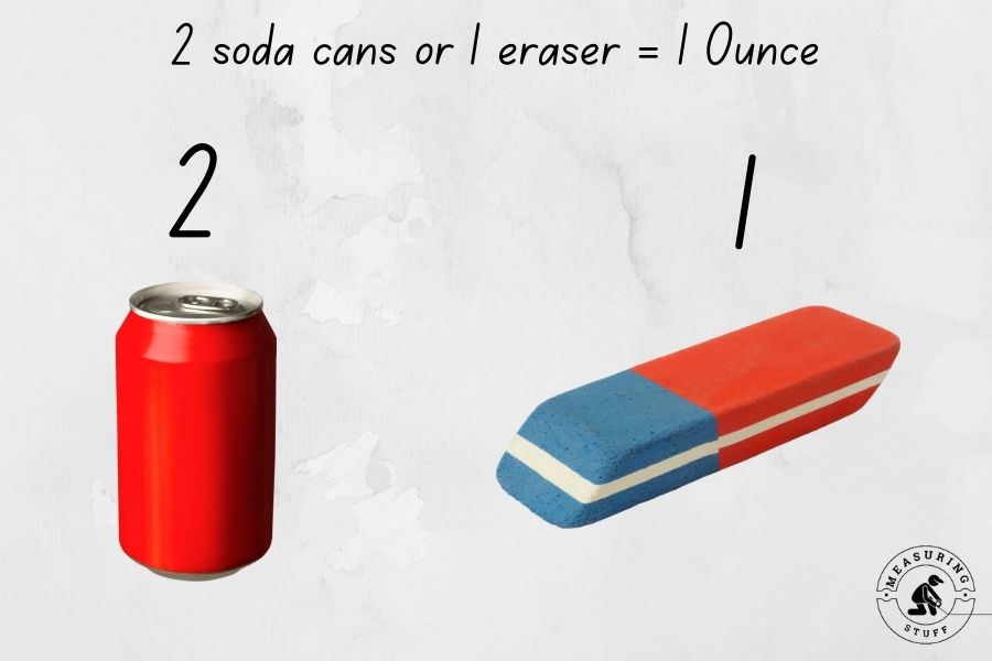 soda can and eraser
