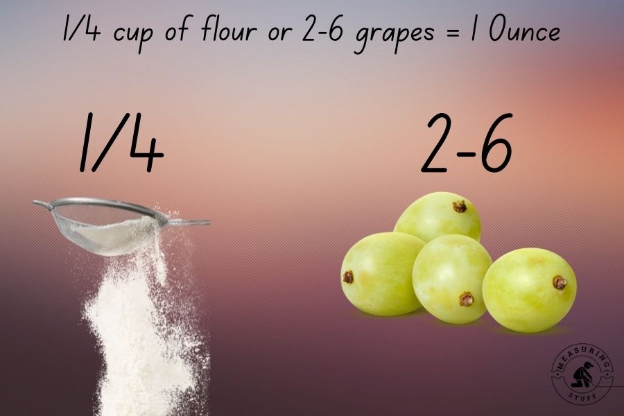 flour and 4 green grapes