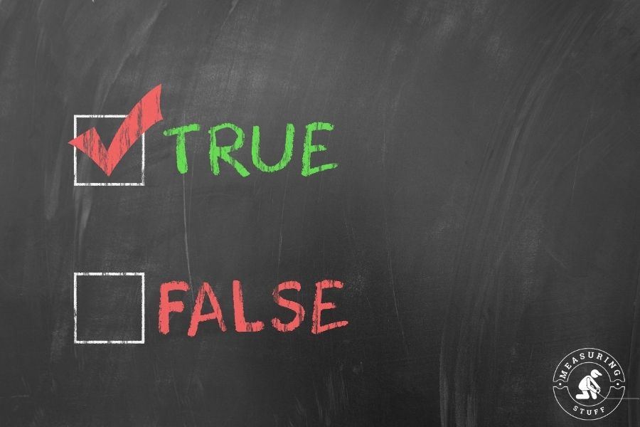 true or false options on chalkboard