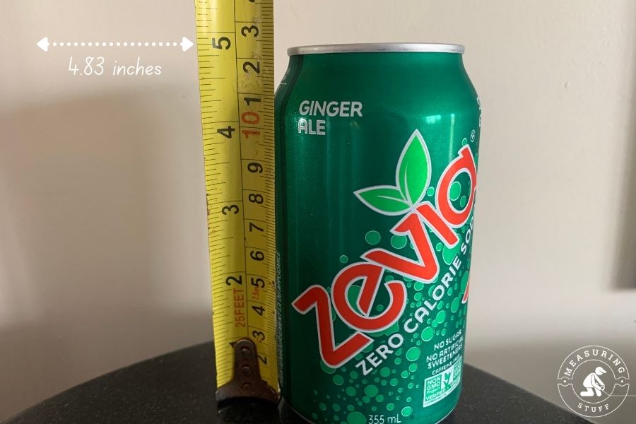 soda can with measuring tape