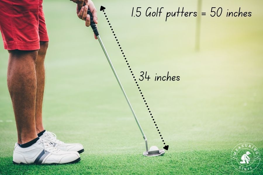 man holding golf putter