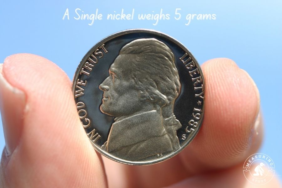 Holding a single nickel in fingers