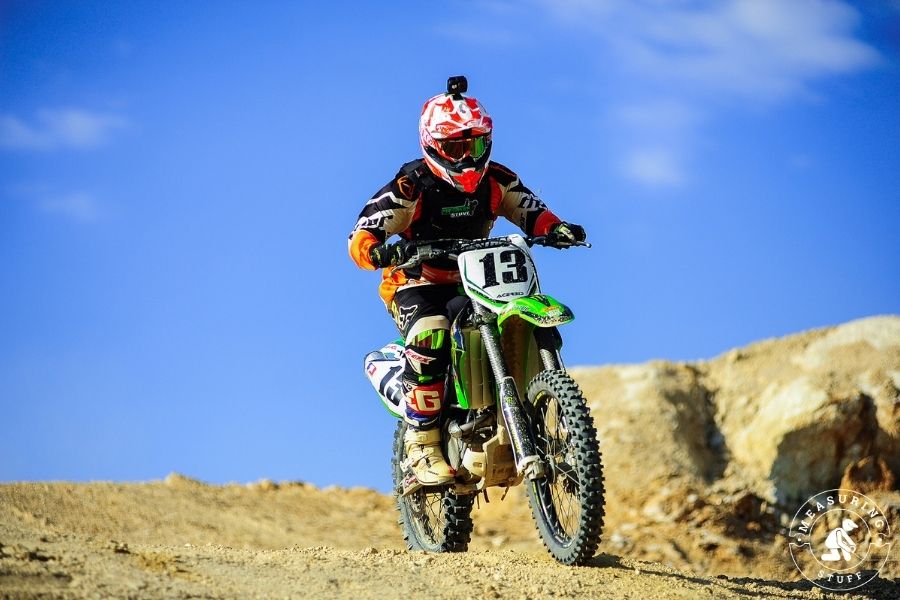 green dirt bike on course