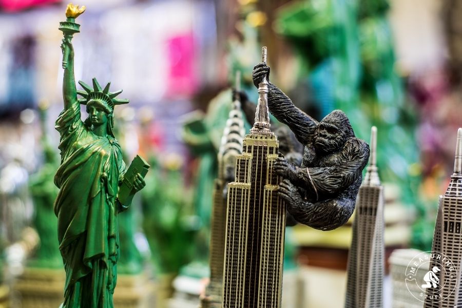 Toy king kong ape on Empire state building