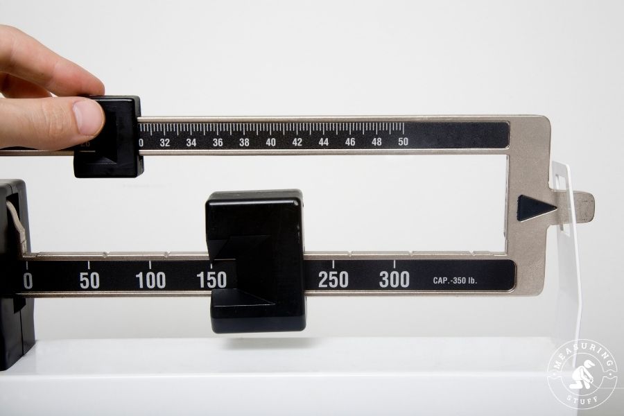 gym scale with sliding weights