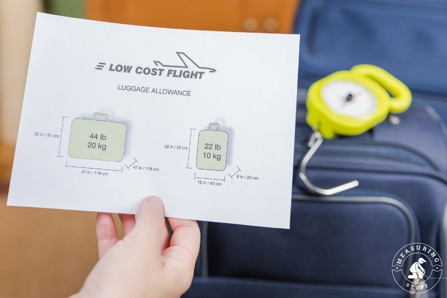 airline luggage weight sheet
