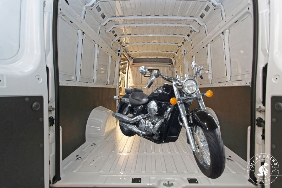 motorbike inside a cargo van