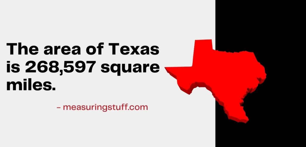 graphic of texas with land area