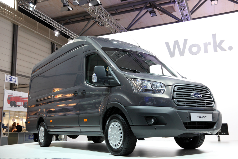 Ford Transit van in showroom