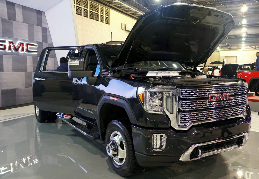 Black GMC Denali in showroom