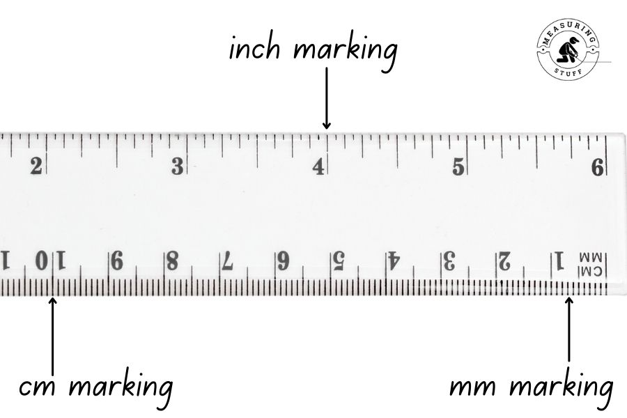 white ruler markings