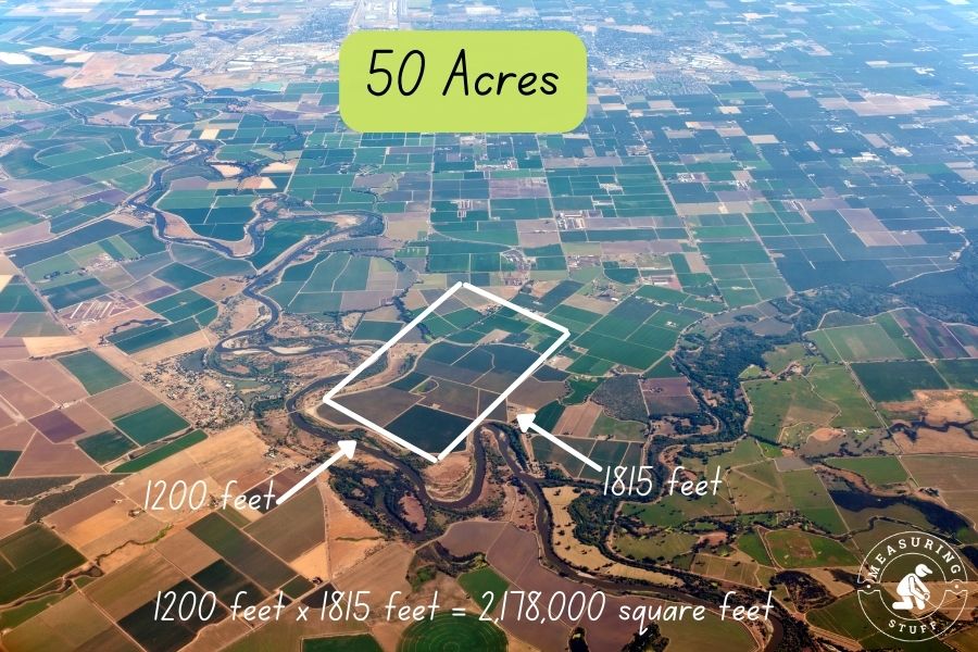 50 acres of land image from sky dimensions