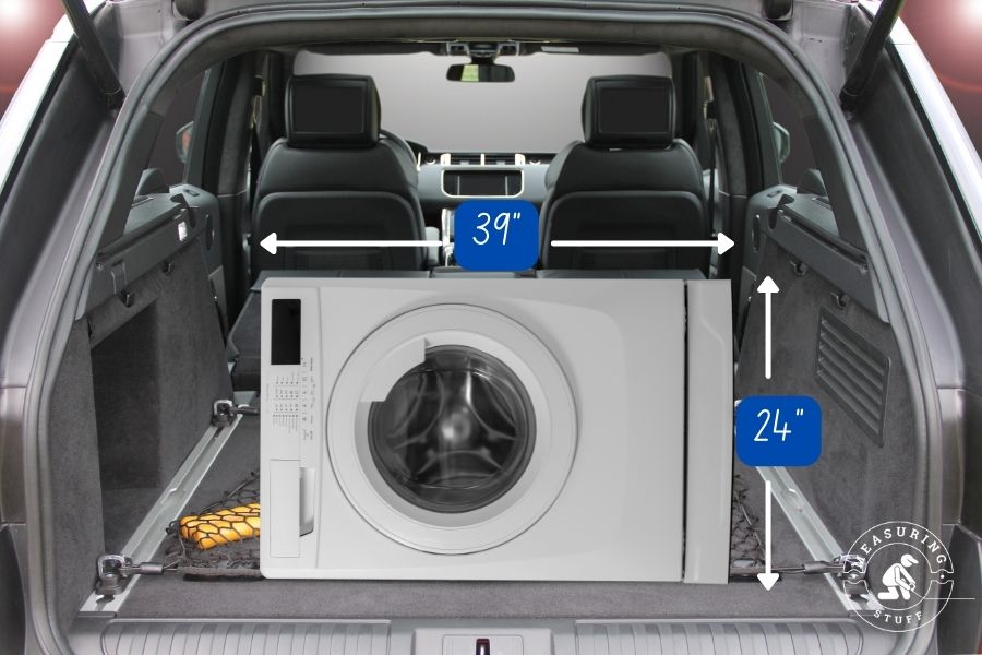dryer with dimensions in back of suv
