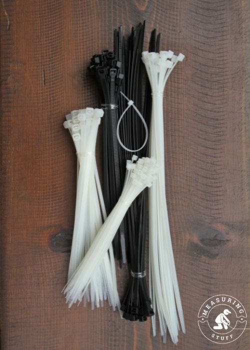 black and white zipties