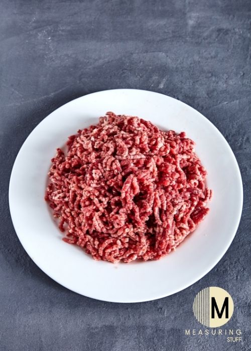 raw ground beef on plate