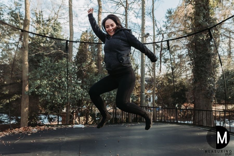 woman on trampoline