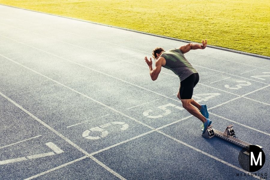 man on running track
