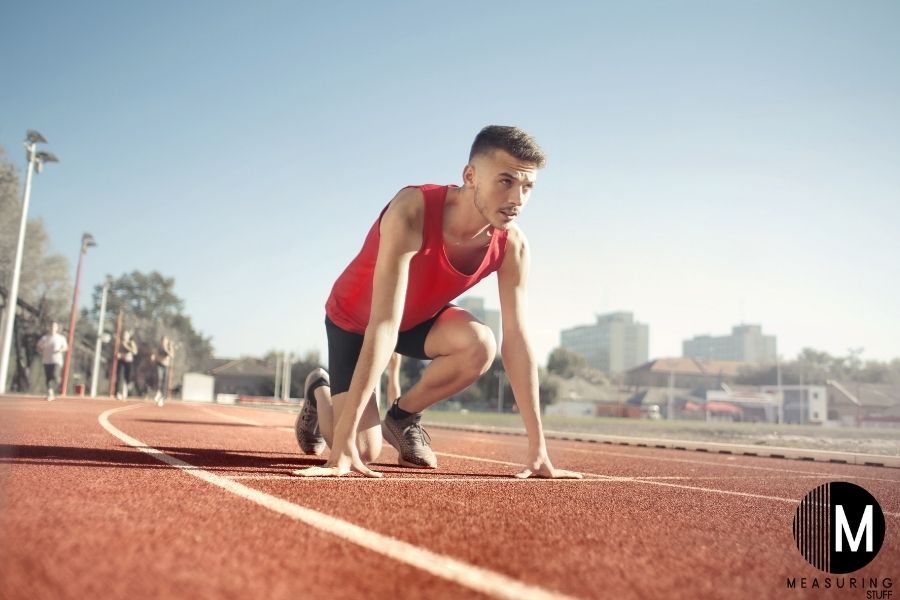 man on running track