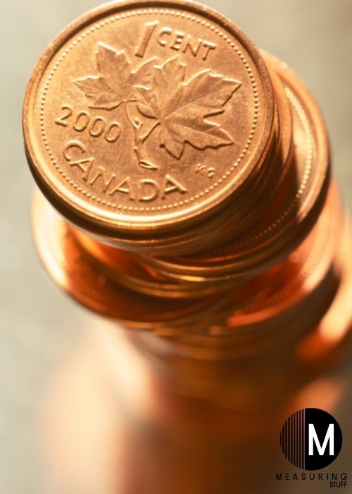 stack of Canada pennies