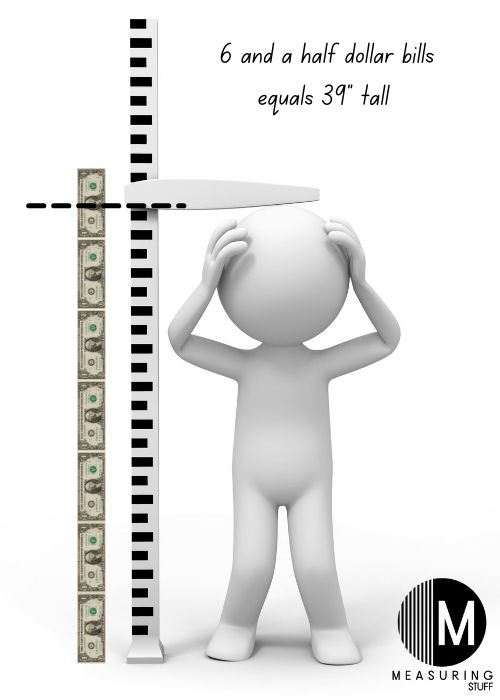 measure height with dollar bills