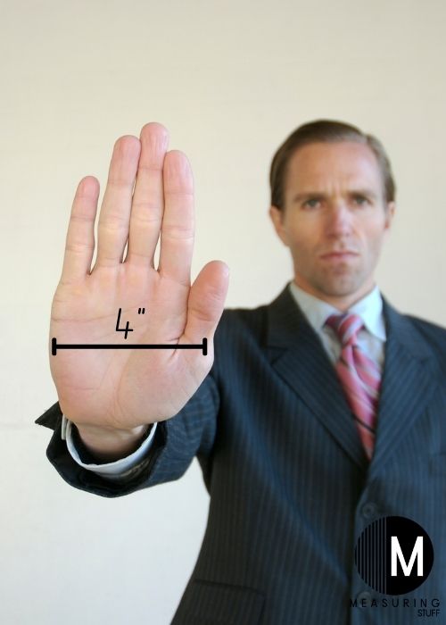 man showing palm of hand