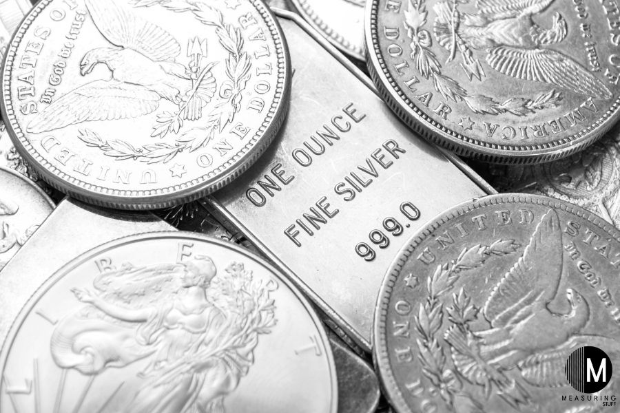 999.0 silver bar and coins 