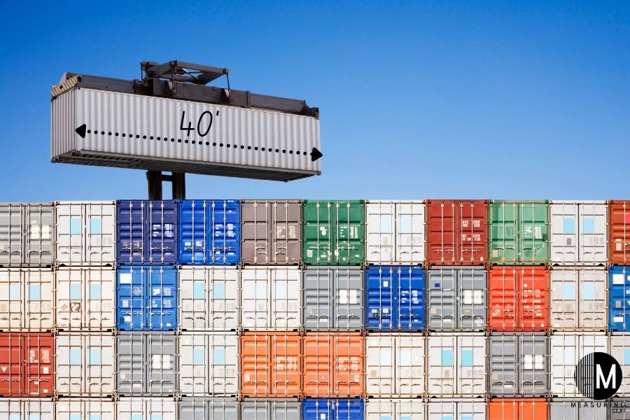 stack of large shipping containers