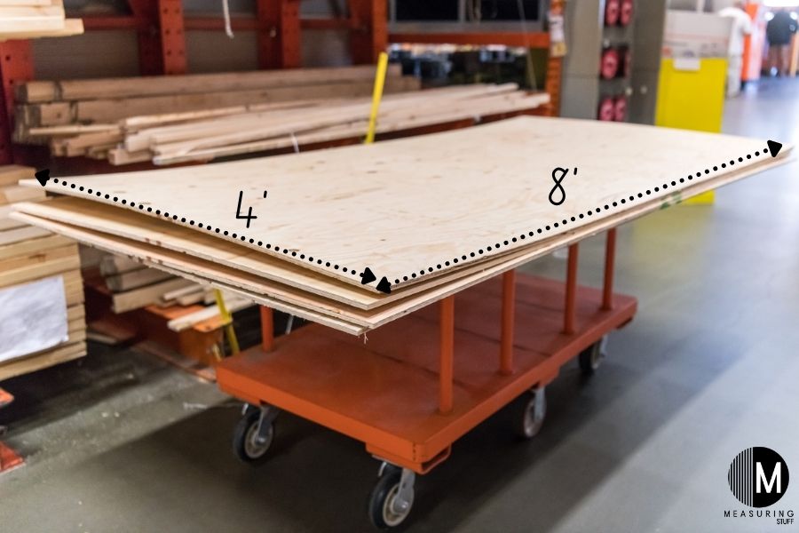 sheet of plywood on a stand