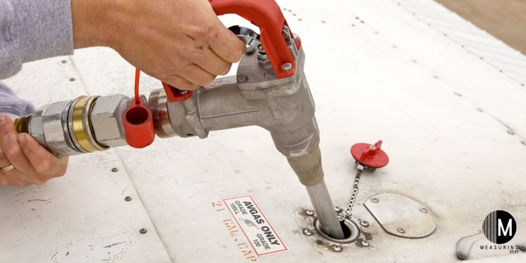 fueling small airplane