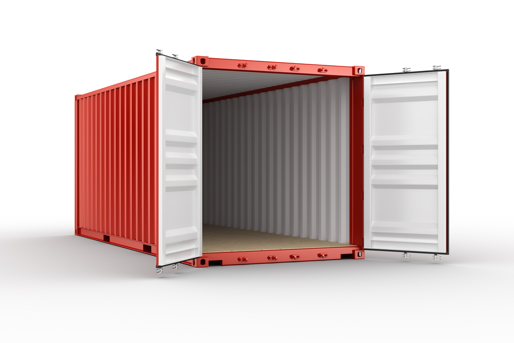 3d rendering of an open shipping container
